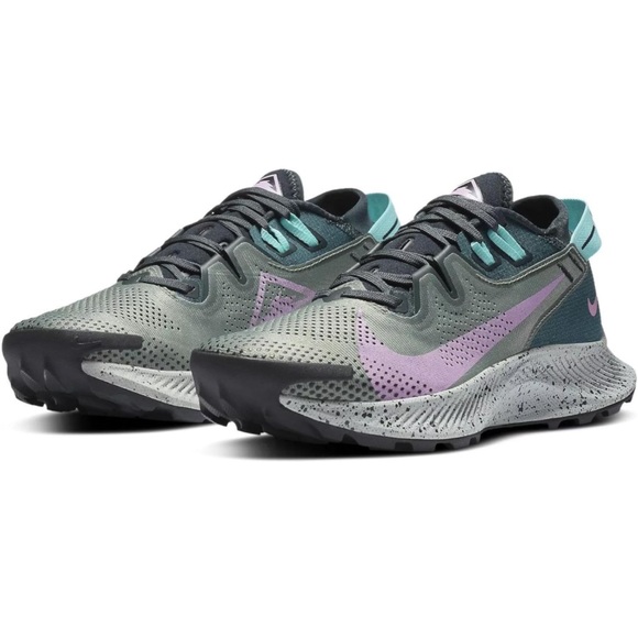 NIKE Air Zoom Pegasus Trail 2 Running Shoe - Spiral Sage & Atomic Teal - Picture 1 of 10
